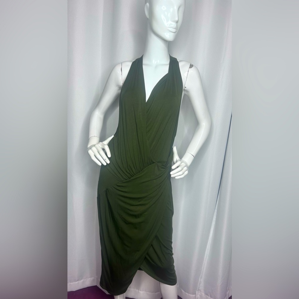 Cameo rushed army green dress